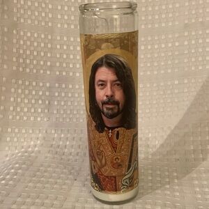 Dave Grohl, member of Nirvana and Foo Fighters  as St. David on a prayer candle.